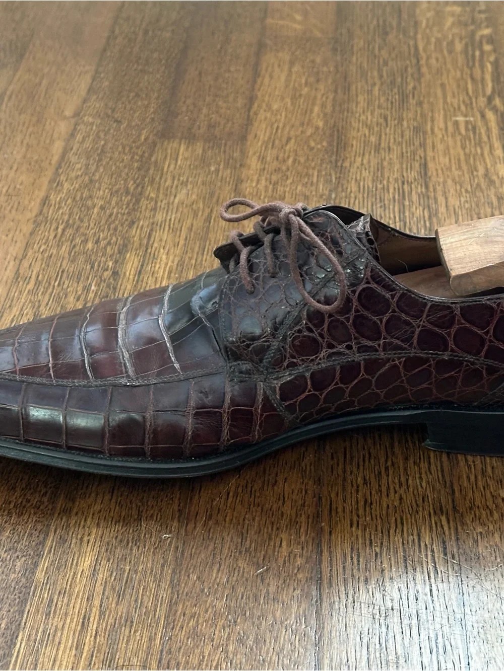Men's Mezlan Brown Genuine Crocodile Derby Shoes